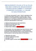 OB&sol;MATERNITY EXAM ACTUAL EXAM COMPLETE 100 QUESTIONS AND DETAILED CORRECT ANSWERS &lpar;VERIFIED ANSWERS&rpar; &vert; A&plus; GRADE GUARANTEED PASS