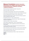 Missouri Constitution NEWEST 2024 TEST QUESTIONS AND CORRECT DETAILED ANSWERS WITH RATIONALES &lpar;VERIFIED ANSWERS&rpar; ALREADY GRADED A&plus;