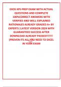EXOS XPS PREP EXAM WITH ACTUAL QUESTIONS AND COMPLETE 100&percnt;CORRECT ANSWERS WITH VERIFIED AND WELL EXPLAINED RATIONALES ALREADY GRADED A&plus; BY EXPERTS &vert;LATEST VERSION 2024 WITH GUARANTEED SUCCESS AFTER DOWNLOAD ALREADY PASSED&excl;&excl;&excl;&excl;&excl;&excl;&excl; &lpar;PROVEN ITS ALL YOU NEED T