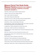 Missouri Permit Test Study Guide&comma; Missouri Permit QUESTIONS AND CORRECT DETAILED ANSWERS &lpar;VERIFIED ANSWERS&rpar; &vert;ALREADY GRADED A&plus;