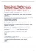 Missouri Hunters Education EXAM AND STUDY GUIDE NEWEST 2024 ACTUAL COMPLETE QUESTIONS AND CORRECT DETAILED ANSWERS &lpar;VERIFIED ANSWERS&rpar; &vert;ALREADY GRADED A&plus;