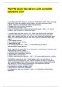 ACHPN Study Questions with complete solutions 2024&period;