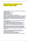 HPNA ACHPN exam questions with complete solutions 2024