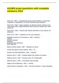 ACHPN exam questions with complete solutions 2024&period;