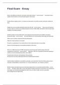 Final Exam - Essay Practice Questions With 100&percnt; Correct Verified Solutions&period;