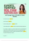 ALF Manager Exam&sol; 105 Q&A&sol; A&plus; Score Solution&period;  