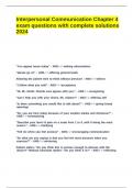 Interpersonal Communication Chapter 4 exam questions with complete solutions 2024&period;