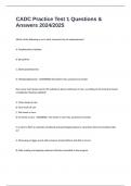 CADC Practice Test 1 Questions & Answers 2024&sol;2025