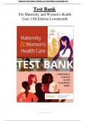Test Bank For Maternity and Women's Health Care 13th Edition Lowdermilk Questions With 100&percnt;Verified Answers
