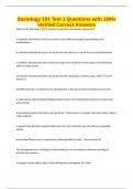 Sociology 101 Test 1 Questions with 100&percnt; Verified Correct Answers