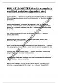 BUL 4310 MIDTERM with complete verified solutions&lpar;graded A&plus;&rpar;&period;