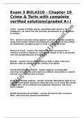 Exam 3 BUL4310 - Chapter 19 Crime & Torts with complete verified solutions&lpar;graded A&plus;&rpar;&period;