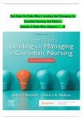 Test Bank For Yoder-Wise&rsquo;s Leading And Managing In Canadian Nursing&comma; 2nd Edition&comma; Patricia S&period; Yoder-Wise&comma; Janice Waddell&comma; Nancy Walton