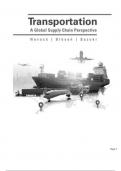 Test Bank for Transportation A Global Supply Chain Perspective&comma; 10th Edition Robert A&period; NovackBrian GibsonYoshinori Suzuki