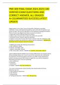PNR 309 FINAL EXAM 2024-2025&vert;100 VERIFIED EXAM QUESTIONS AND CORRECT ANSWER&comma; ALL GRADED A&plus;&vert;GUARANTEED SUCCESS&vert;LATEST UPDATE