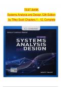 TEST BANK Systems Analysis and Design 12th Edition All Chapters 1 to 12 complete Verified editon