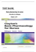 Test Bank for Clayton's Basic Pharmacology for Nurses 18th Edition by  Bruce D&period; Clayton ISBN 9780323550611 Chapter 1-48 &vert; Complete Guide A&plus; LATEST UPDATE