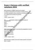 Exam 4 Quizzes with verified solutions 2024