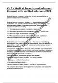 Ch 7 - Medical Records and Informed Consent with verified solutions 2024&period;