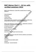 MAT Waiver Part 2 - 16 hrs with verified solutions 2024