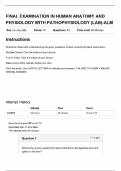 FINAL EXAMINATION IN HUMAN ANATOMY AND PHYSIOLOGY WITH PATHOPHYSIOLOGY &lpar;LAB&rpar;-ALM  100&percnt; CORRECT