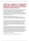 SNCOA DLC Leadership and Management Exam 2024 &vert; SNCOA DLC&colon; Leadership &  Management Actual Exam 2024 Questions  and Correct Answers Rated A&plus;