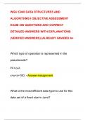 WGU C949 DATA STRUCTURES AND  ALGORITHMS I OBJECTIVE ASSESSMENT  EXAM 300 QUESTIONS AND CORRECT  DETAILED ANSWERS WITH EXPLANATIONS &lpar;VERIFIED ANSWERS&rpar; &vert;ALREADY GRADED A&plus;