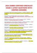 2024 ZABBIX CERTIFIED SPECIALIST EXAM 3 LATEST QUESTIONS WITH VERIFIED ANSWERS 