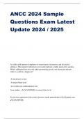 ANCC 2024 Sample Questions Exam Latest Update 2024 &sol; 2025