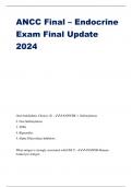 ANCC Final &ndash; Endocrine Exam Final Update 2024