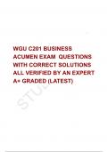   WGU C201 BUSINESS ACUMEN EXAM  QUESTIONS  WITH CORRECT SOLUTIONS ALL VERIFIED BY AN EXPERT  A&plus; GRADED &lpar;LATEST&rpar;