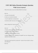 UNIV 1001 Online Education Strategies Questions  With Correct Answers