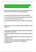 Nurse Executive&comma; Advanced Exam Sample Questions With 100&percnt; Correct Answers  2024