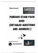 PUB2605 EXAM PACK 2025  &lbrace;DETAILED QUESTIONS AND ANSWERS &rcub;