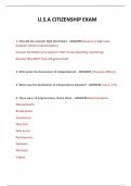  U&period;S&period;A CITIZENSHIP EXAM QUESTIONS AND ANSWERS 2024