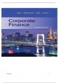 TEST BANK For Corporate Finance&comma; 13th Edition By Stephen Ross&comma; Randolph Westerfield&comma; Verified Chapters 1 - 21&comma; Complete Newest Version