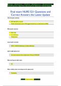 Final exam NURS 521 Questions and  Correct Answers the Latest Update