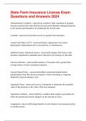 State Farm Insurance License Exam Questions and Answers 2024