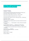 CCSH PREP QUESTIONS WITH COMPLETE SOLUTIONS&period;