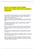 NCCQ UK THEORY PAST PAPER PRACTICE QUESTIONS WITH CORRECT ANSWERS&period;