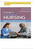TEST BANK FOR Craven & Hirnle's Fundamentals of Nursing Concepts and Competencies for Practice  10th Edition &vert; Chapters 1 &ndash; 43 Complete Guide With Verified Answers Revised Edition 2024-2025 Graded A&plus;