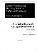 Instructor&OpenCurlyQuote;s Manual for Marketing Research&colon; An Applied Orientation Naresh K&period; Malhotra