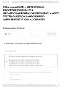 2024 Newest&vert;ATPL - OPERATIONAL PROCEDURES&vert;2024-2025 UPDATE&vert;COMPREHENSIVE FREQUENTLY MOST TESTED QUESTIONS AND VERIFIED ANSWERS&vert;GET IT 100&percnt; ACCURATE&excl;&excl;