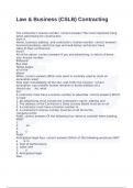 Law & Business &lpar;CSLB&rpar; Contracting exam with correct answers 2024