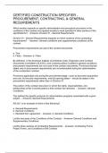 CERTIFIED CONSTRUCTION SPECIFIER - PROCUREMENT&comma; CONTRACTING&comma; & GENERAL REQUIREMENTS