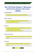 Nur 267 Psych Chapter 3 Questions  and Correct Answers the Latest  Update