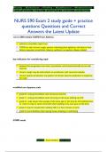 NURS 590 Exam 2 study guide &plus; practice  questions Questions and Correct  Answers the Latest Update