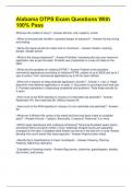  Alabama OTPS Exam Questions With 100&percnt; Pass