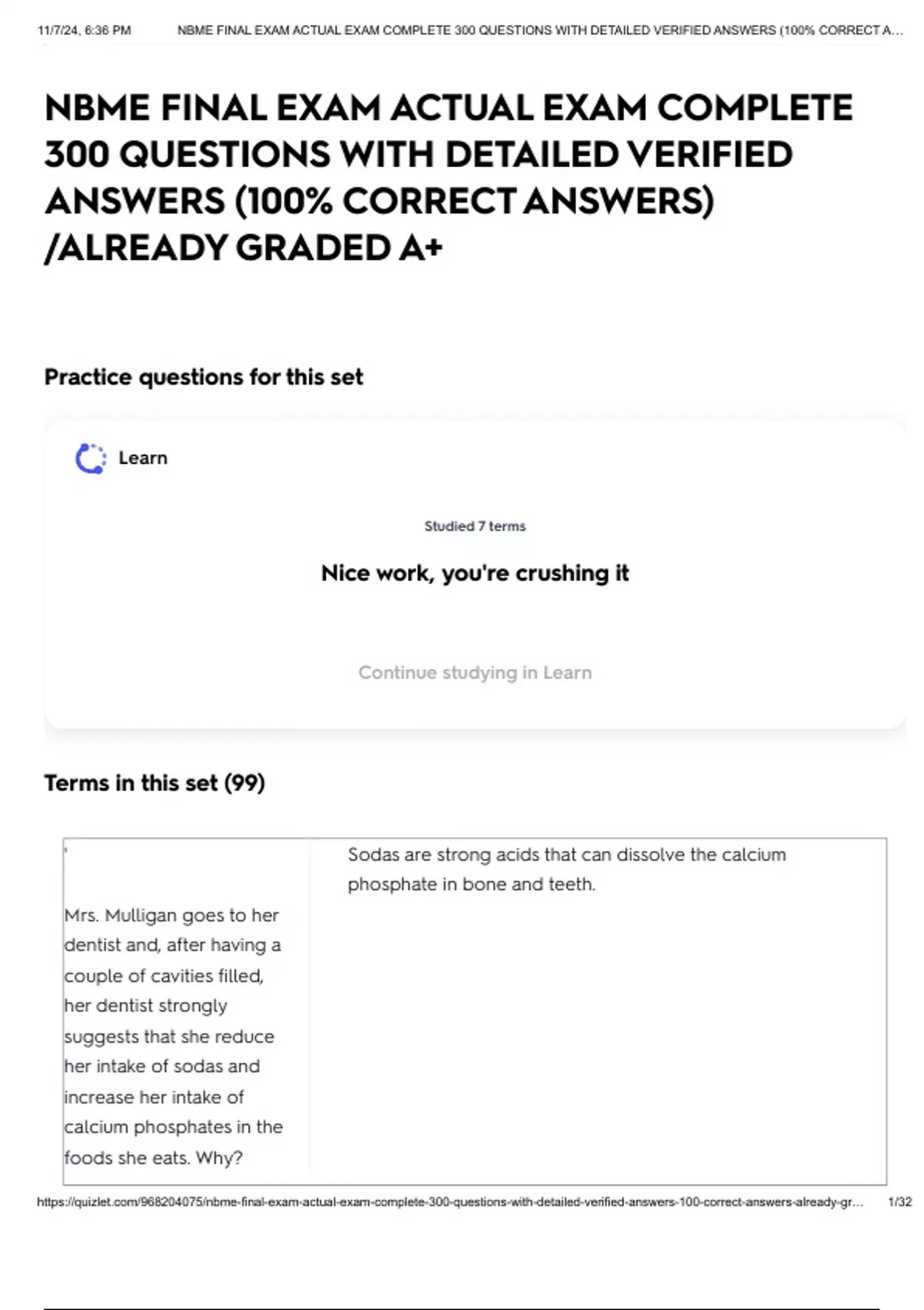 Nbme Sample Questions NBME FINAL EXAM ACTUAL EXAM COMPLETE 300 QUESTIONS WITH DETAILED ...