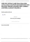WEB WOC OSTOMY CARE FINAL EXAM 2024 ACTUAL EXAM COMPLETE 250 QUESTIONS WITH DETAILED VERIFIED ANSWERS &lpar;100&percnt; CORRECT ANSWERS&rpar; &sol;ALREADY GRADED A&plus;